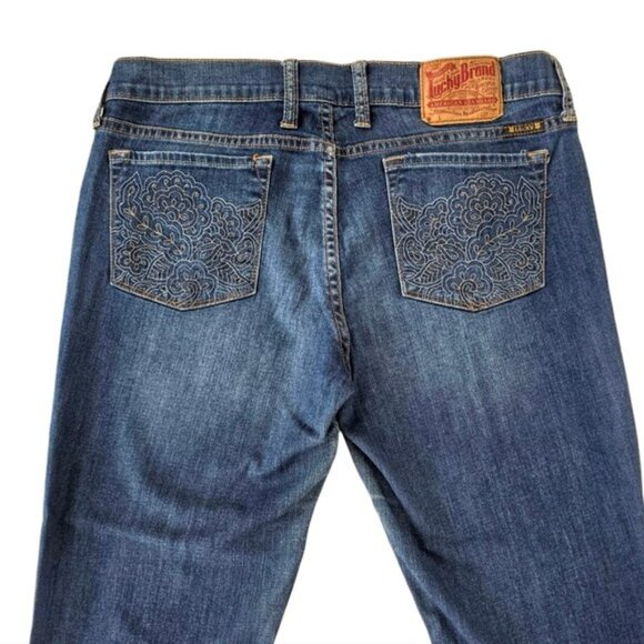Lucky Brand Women's Jeans Size 10 W30 Charlie Skinny Blue Denim Embroidered - Picture 5 of 16
